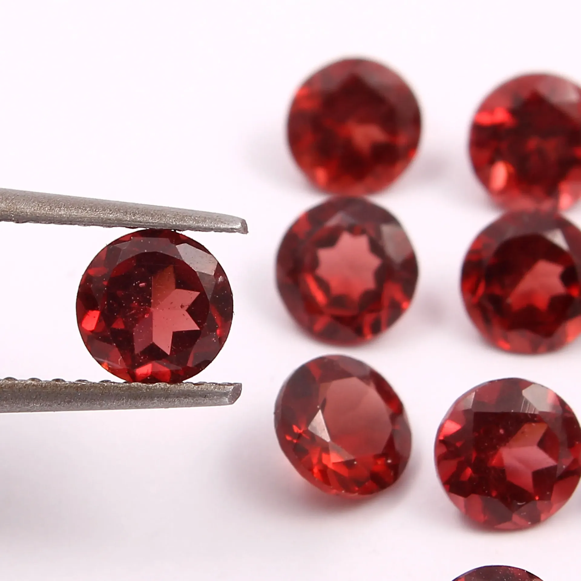 AAA Quality Natural Red Garnet Round 3x3 MM Faceted Loose Gemstone For Jewelry Making